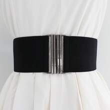 3pcs Bamboo Casual Elastic Waist Belt For Women - Black - View 4