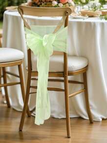 1pc/2pcs/6pcs/10pcs Solid Color DIY Terylene Bowknot Chair Back Decor, Suitable For Various Banquets & Parties, Chair Decoration, Adds Festive Atmosphere