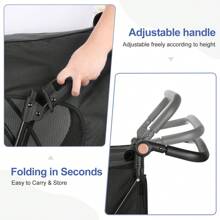 Heavy Duty Dog Pram For Large Dogs: Foldable Dog Buggy Up To 54 Kg, Dog Pram With 4 Wheels, 4 Mesh Windows, Adjustable Handle