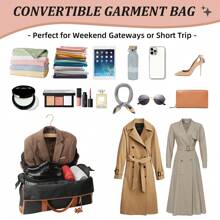 Rolling Garment Bag For Travel, Large Convertible Garment Duffel Bag Rolling Duffle Bag With Wheels, Carry On Garment Bags Travle Bag Jenni Bag Weekender Bags For Women Men(Beige)