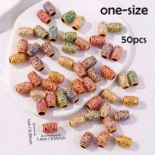 50pcs Textured Hair Bead Boho Hair Clips, School Stuff, Hair Accessories, Head Accessories - Multicolor - View 9