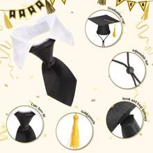 2pcs Graduation Porch Goose Outfits For Plastic And Cement Goose 23"/ 17'' Lawn Goose Statue Clothes Graduation Hat And Bowknot Goose Costume For Graduation Party Yard Lawn Indoor Outdoor