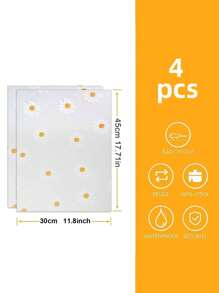 4PCS Shelf Liner For Kitchen Cabinets,Non-Adhesive Drawer Liner,Non-Slip Refrigerator Liner,EVA Waterproof Fridge Pad Cupboard Mat Easy Placemats,Gifts For Mother'Day