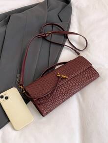 手风琴钱包，轻巧奢华小方形手提包，设计独特的简约斜挎包 - 紅色 - 查看 6