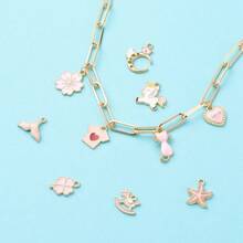 45-50pcs Random Zinc Alloy Oil Drop Pendants, DIY Jewelry Accessories Suitable For Bracelet & Necklace Making