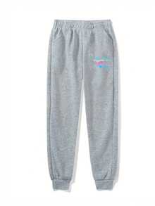 Spider Alphabet Printed Boys Casual Comfort Sweatpants - 灰色 - 查看 2