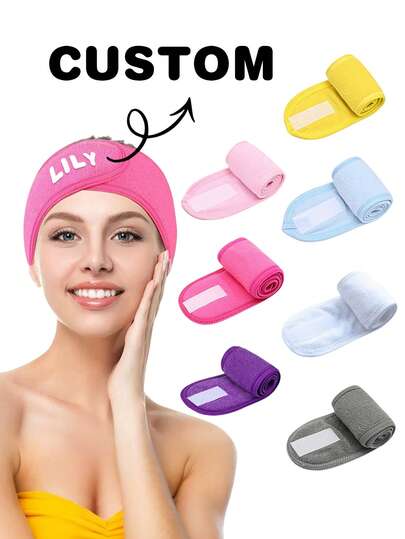 Personalized Hairband, Face Towel, Hook-And-Loop Headband, Anti-Moisture Hair, Bathroom, Toiletry, Personalized Name, Compact & Portable, Minimalist, Maximalist, Unisex, Casual, Personalized, Clear Custom, Travel, Gift, Birthday Gift, Anniversary Gift, Commemorative Gift, Fashion, Card Holder, Student, Teacher, Office Worker, Business Professional, Retro, Christmas, Family, Relatives, Friends, Couples, Colleagues
