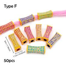 50pcs Textured Hair Bead Boho Hair Clips, School Stuff, Hair Accessories, Head Accessories - Multicolor - View 14