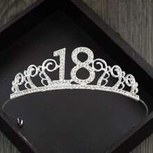 18th Birthday Princess Crown Headband Headdress Crystal Headwear Hair Decor Tiara Hair Garland Costume Crown