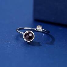 1pc Custom Photo Projection Ring Zirconia Stone Adjustable Ring Gift For Her