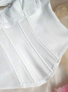 1pc Versatile Solid Color Lace Trim Fitted Slim Hollow Out Camisole For Women