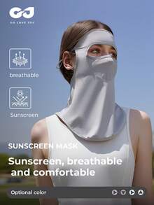 GOLOVEJOY 1pc Women's Summer Shawl UV Protection Face Mask, Lightweight Golf Facial Scarf For Outdoor Sports, Suitable For Girlfriends - Multicolor - View 1