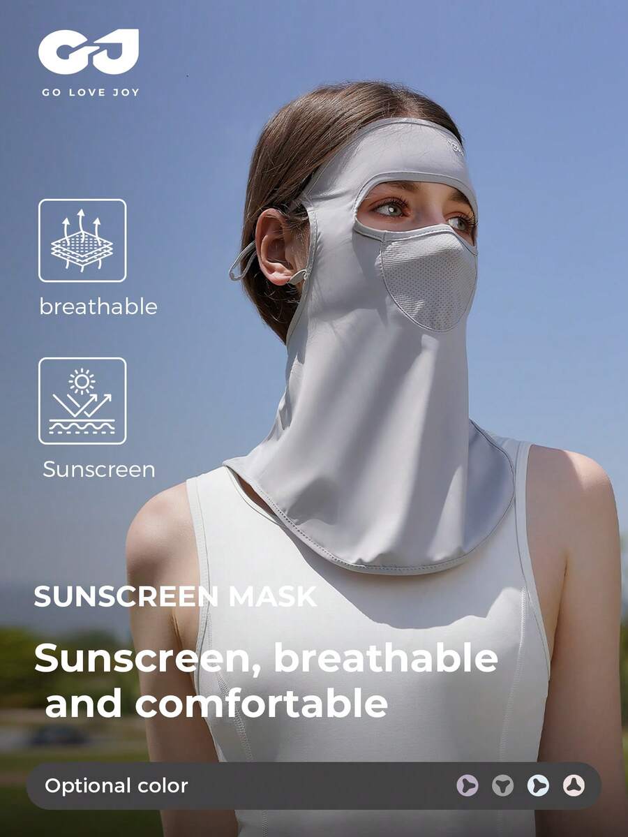 GOLOVEJOY 1pc Women's Summer Shawl UV Protection Face Mask, Lightweight Golf Facial Scarf For Outdoor Sports, Suitable For Girlfriends - Multicolor - View 1