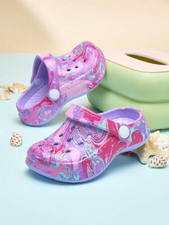 Kids' Solid Color EVA Comfortable Soft Thick Sole Waterproof Anti-Slip Casual Fashionable Beach/Sport Sandals, Suitable For All Seasons