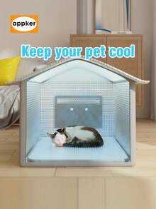 APPKER 1 PC Ice Cooling Pet House For Cats And Dogs - All Season Shelter With Built-In Ice Pack Cooling System For Cats And Small Dogs, Indoor/Outdoor Use - Multicolor - View 6