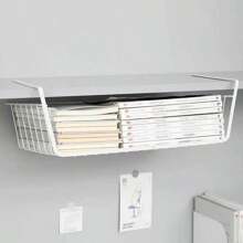 Estante de almacenamiento para gabinetes de cocina, estante de almacenamiento colgante para paredes. Disponible en dos colores, blanco y negro, y se pueden elegir dos tamaños.