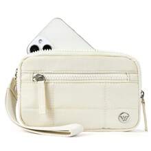 WESTBRONCO Puffer Wristlet Wallets Bag For Women Nylon Quilted With 3 Zipper Purse For Credit Card Holder Phone With RFID Blocking SpringTok - Hồng - Xem 8