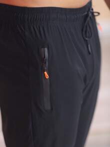 Seller Recommendation/Imported Quick-Drying Fabric/Quick-Drying Pants/Zipper Pocket/Metal Waist/Sports/Leisure - màu đen - Xem 2