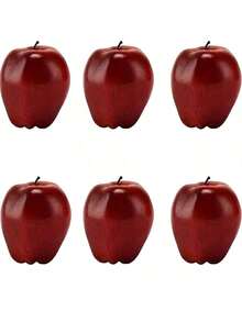 6/9 件装仿真苹果逼真假红苹果，适用于家居装饰、餐桌中心装饰和家庭厨房餐桌篮子装饰