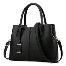 Black Elegant Tote Bag, Shoulder Bag, Soft Leather, Commuting, Travel, College Student Handbag, Gift For Girlfriend, Great Gift For Mother, Mother's Day Gift