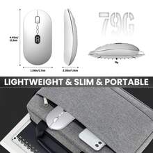 ATTACK SHARK * FREEWOLF X1 Wireless Computer Mouse, 2.4G Portable Ultra Slim USB Mouse, Silent Single Click Laptop Mouse 1600 DPI Windows/ PC/ Office/ Gamer, New Year 2026, Gift For Kids, Holiday - Silver/ Black/ Milk - Multicolor - View 7