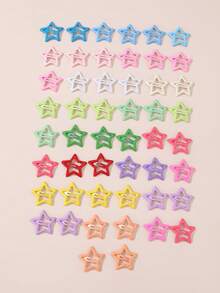 20/30/40/50 件随机颜色多巴胺星形发夹，可爱迷你尺寸女孩发饰 - 彩色 - 查看 5