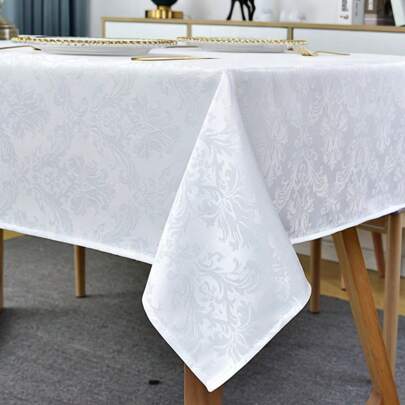 1pc Table Cloth Rectangle Table, Thanksgiving Fitted Tablecloth,Waterproof Table Cloth,60 X 120 Inch,Polyester Tablecloth,Rectangle Tablecloth,White C