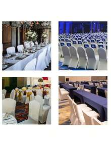 10/30pcs Elastic Spandex Chair Covers For Wedding, Hotel, Banquet, Reusable Stretch Chair Slipcovers For Halloween, Autumn, Birthday, Christmas, Bridesmaid Gift, Party, Room Decor, Bachelorette Party, Wedding, Graduation, Wedding Guest Favor, Birthday Party, Anniversary, Holiday Event, Mother's Day Gift, Back To School Gift - White - View 2