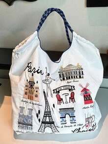 Nova moda bolsa de ombro bordada, bolsa de compras bordada exclusiva, bolsa de compras bordada - Multicolorido - Ver 4