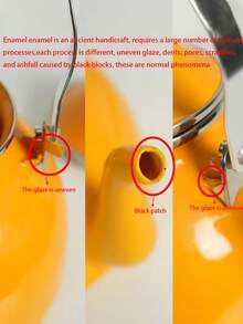 1pc Nordic Style Whistle Enamel Wood Handle Kettle, Multifunctional All-Season Durable High-Temperature Resistance Tea Pot, Coffee Pot, Cold Water Pot, Milk Tea Pot, Unbreakable Oil Pot, Highly Attractive Special Fireside Tea Pot, Fresh Home Desktop Decor, Special Drinkware For Birthday, Holiday Gathering, Outdoor Camping, Picnicking Portable Water Bottle - Whistling Kettle - View 7