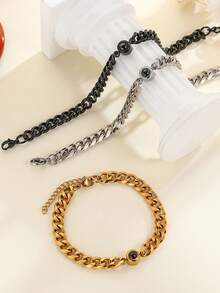 Gelang Proyeksi Cuban Link 7MM Kustom, Gelang Foto Tebal Stainless Steel, Hadiah Perhiasan Personalisasi untuk Pria dan Wanita, Hadiah Hari Ayah, Hadiah Ulang Tahun Pernikahan, Kenangan yang Dapat Dipakai - Perak 2 - View 13