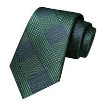 男士1/2/3/4/5件套，包含真丝条纹领带、银色领带夹、口袋巾、袖扣和胸花。经典条纹图案与西装和燕尾服完美搭配，让您在任何场合都脱颖而出。适用于商务、庆典、婚礼、正式活动、休闲派对、特殊场合等。是父亲节、周年纪念、生日等场合的理想礼物。男士领带 - 綠色 - 查看 2