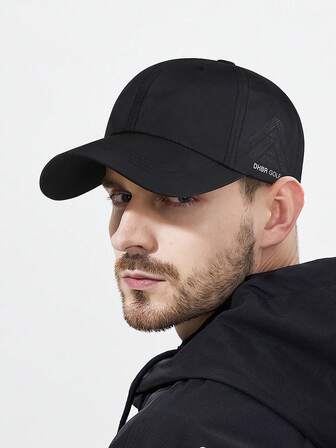 1 件装涤纶字母休闲网眼拼接防风防紫外线装饰帽，男女款薄款速干透气户外跑步鸭舌帽，春夏季