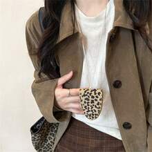 Leopard Print Men's And Women's Glasses Bag Portable Sunglasses Bag Lingge Protective Case Short Sight Glasses Fashion Glasses Bag Storage Bag Holiday Essentials Holiday Travel Travel Essentials Travel Bag Travel Accessories Graduation - Black and White - View 12