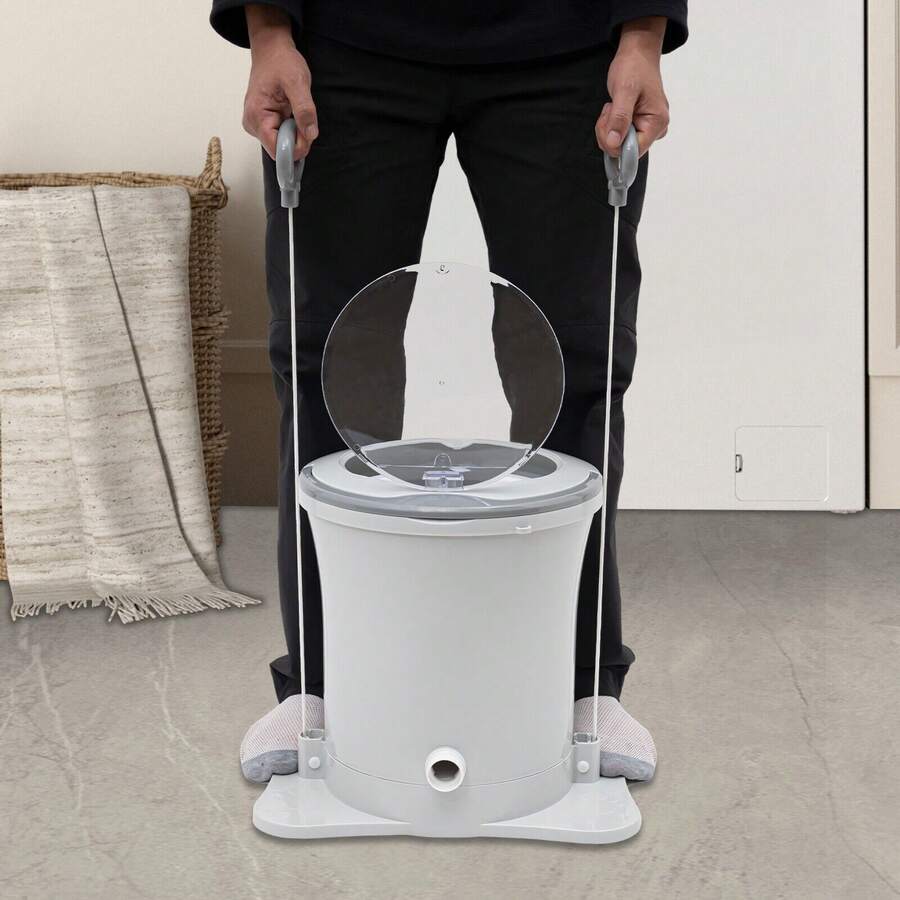 YIYIBYUS 9L Compact Washer Spin Dryer, Freestanding Manual Dehydrator Washing Machine - White - View 1
