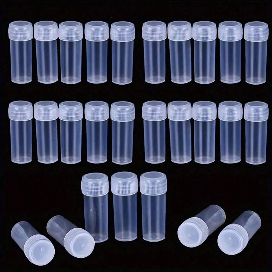 Pequeños envases de plástico de 5ml y 7ml - perfectos para cuentas, almacenamiento de joyas, manualidades y productos farmacéuticos, organizador de cuentas para hacer joyas, de pequeña capacidad - Multicolor - Ver 1