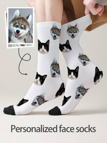 1 Pair Custom Face Socks, Custom Photo Sock, Custom Printed Socks, Personalized Funny Face Socks, Custom Picture Socks, Put Any Face On The Socks, Anniversary Gift, Valentine Gift, Birthday Gift, Wedding Gift, Mother's Day Gift, Father's Day Gift
