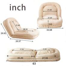 Triple Fold Down Sofa Bed - Beige - View 2