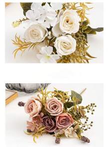 2PCS Romantic Rose Peony Bouquet Artificial Flowers Wedding/Home/Bedroom/Living Room/Dining Table Decoration/Bridal Bouquet, Valentine's Day, Birthday Party, Wedding Decoration Gifts