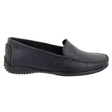 Women's Leather Moccasin Hand Stitching Comfort Casual Flats Shoes Ketter Boots Colors - 黑色 - 查看 1