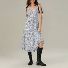 Women's Summer Long Cami Dresses Sleeveless U Neck Solid Color/Floral/Plaid Dresses - Grey - View 2