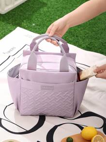 Bolsa de almuerzo aislada de gran capacidad de 10L, unicolor, multifuncional, blanda y a prueba de fugas, bolsa térmica portátil resistente al agua, perfecta como bolsa de bento para la oficina, la escuela, las vacaciones y los picnics. Útiles escolares, organizador de aula, bolsa de almuerzo para mujeres.