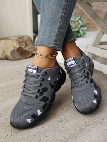 Women's Breathable Comfortable Casual Lightweight Running Shoes - Grey - View 2