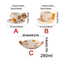1 set Taza y platillo de cerámica con forma de pan hecho a mano de manera creativa y sencilla