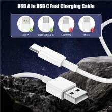 1-3pcs USB-A To Type-C Fast Charging Cable, 6.6FT/200cm Long Data Cord, Compatible With IPhone 16 15 Pro Max Plus, S24, Pura 7, Mate X Smartphones Compatible With IPhone 16, 16 Pro Max, 15, 15 Plus, 15 Pro, 15 Pro Max,Compatible With Xiaomi, Compatible With OnePlus Type C