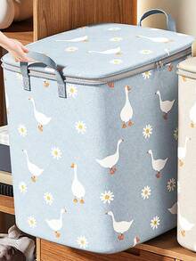 1pc Non-Woven Closet Organizer Storage Bag Clothes Quilts Storage Bag Large Capacity Moving Packaging Bags Luggage Bags Large Capacity Non-Woven Quilt Clothes Storage Bag Clothes Packaging Box Quilt Organizer Storage Bag - Blue - View 1