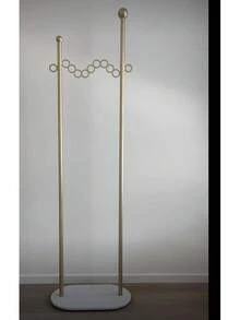 Clothes Hanger Rack, Indoor Home Entryway Bedroom Living Room Lobby Studio Use, Marble & Metal Material, Minimalist Design - Gold - View 8