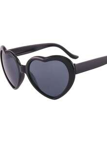 1/3 chiếc kính thiết kế hình trái tim, kính chặn màu, kính nhiễu xạ hình trái tim mới lạ, thích hợp cho sinh nhật, tiệc tùng, lễ hội âm nhạc - Đen và trắng - Xem 4