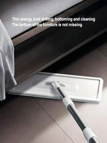 加厚拖把带桶挤压拖把免手洗平板拖把家用便携式可重复使用超细纤维垫居家清洁工具平板挤压拖把带桶挤压拖把桶带超细纤维头可更换用于地板清洁厨房卫生间窗户