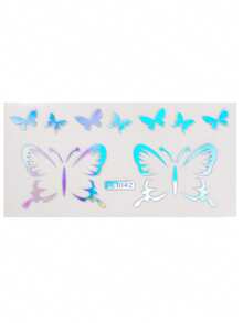2pcs Reusable Eyeliner Stickers, Easy To Apply And Remove, Laser Eyeliner Stickers, European And American Silver Laser Butterfly Star Double Eyelid Stickers, Suitable For Party Performance, Holiday Party - Multicolor - View 11